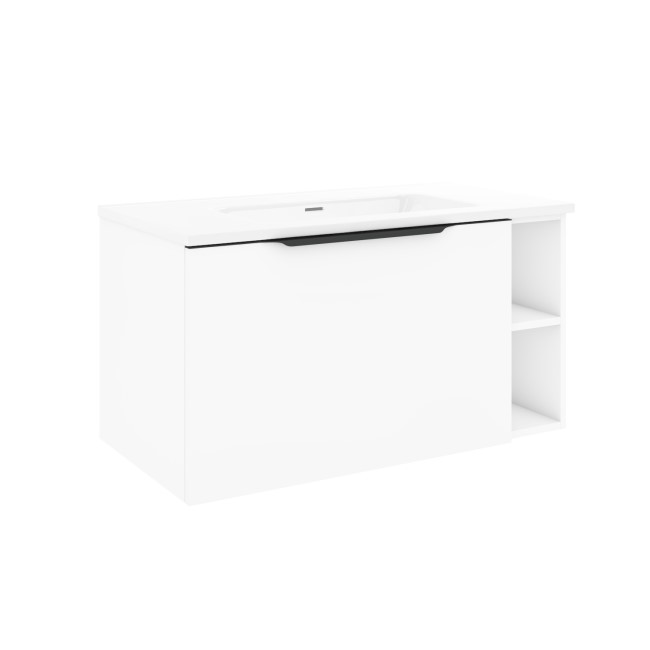 900mm White Wall Hung Vanity Unit with Basin - Sion