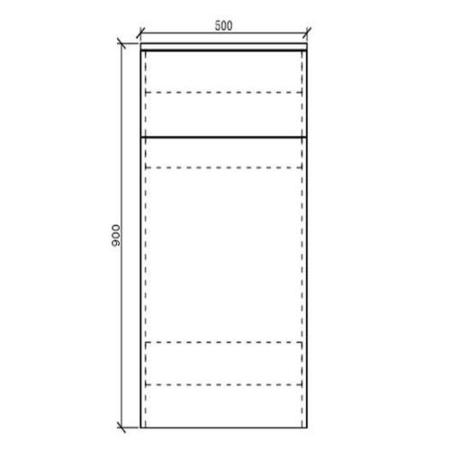 500mm Grey Back to Wall Unit with Square Toilet - Sion