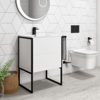 700mm White Freestanding Vanity Unit with Basin - Nero 700mm White Freestanding Vanity Unit with Basin - Nero