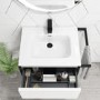 700mm White Freestanding Vanity Unit with Basin - Nero