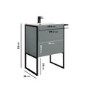 700mm Grey Freestanding Vanity Unit with Basin - Nero