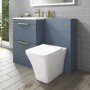 1100mm Blue Toilet and Sink Unit with Square Toilet- Sion