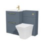 1100mm Blue Toilet and Sink Unit with Square Toilet- Sion