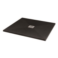 Silhouette Black Sparkle 800 x 800 Square Ultra Low Profile Tray with waste