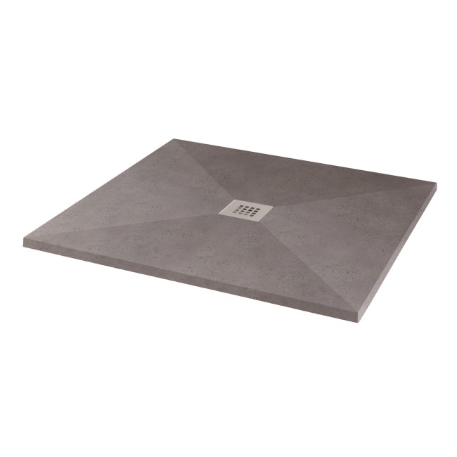 Silhouette Grey Sparkle 900 x 900 Square Ultra Low Profile Tray with waste