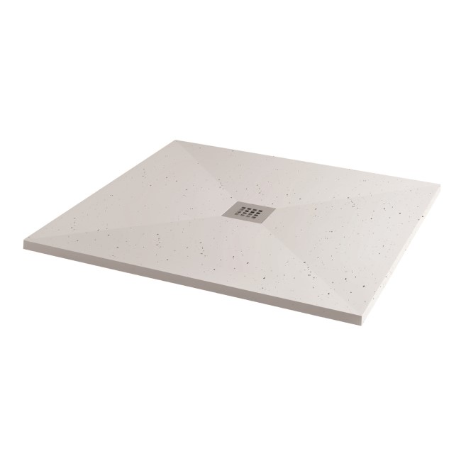 Silhouette White Sparkle 800 x 800 Square Ultra Low Profile Tray with waste