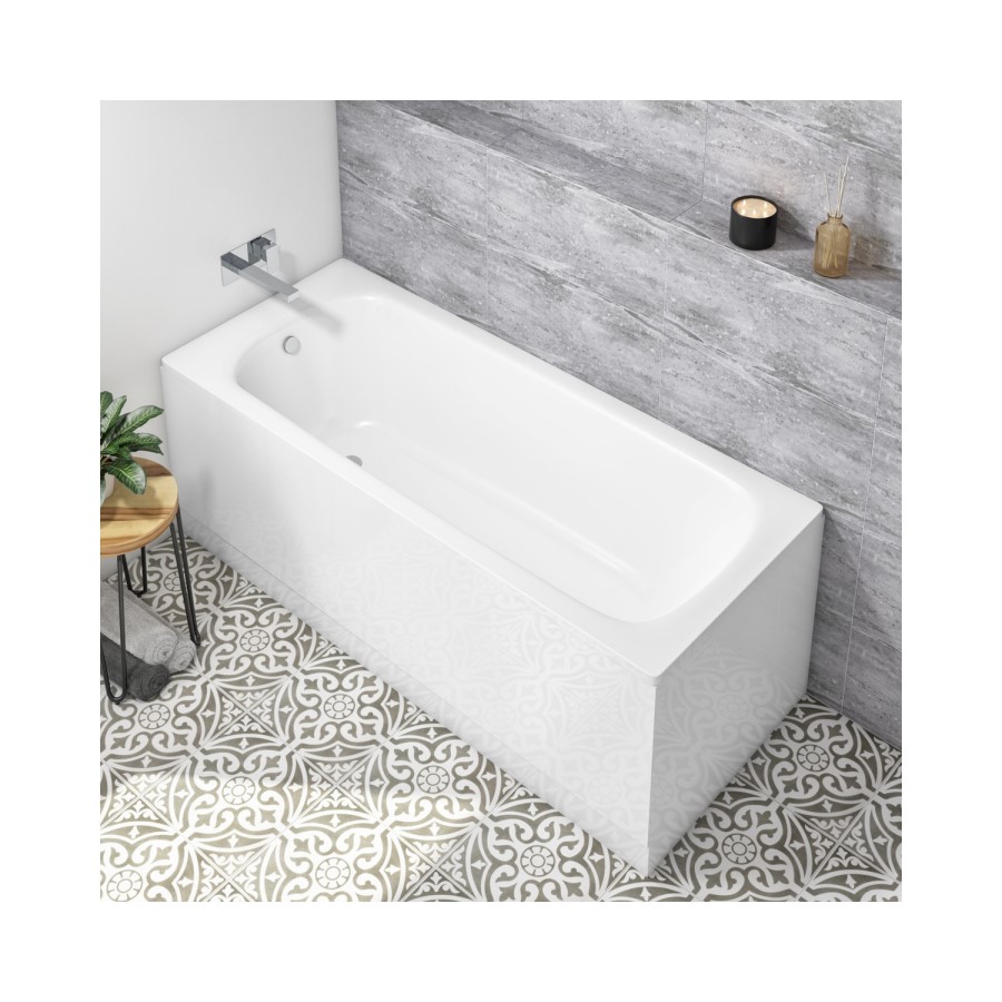Single Ended Steel Bath with No Tap Holes - 1700 x 700mm