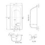 Single Ended Steel Bath with 2 Tap Holes - 1500 x 700mm