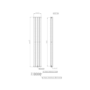 White Vertical Double Panel Radiator 1600 x 240mm - Margo