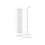 White Vertical Single Panel Radiator 1600 x 360mm - Margo