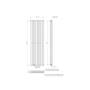 White Vertical Double Panel Radiator 1600 x 480mm - Margo