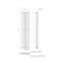 Anthracite Vertical Double Panel Radiator 1600 x 360mm - Margo