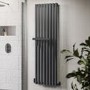 Anthracite Vertical Single Panel Radiator with Towel Bar 1600 x 480mm - Margo