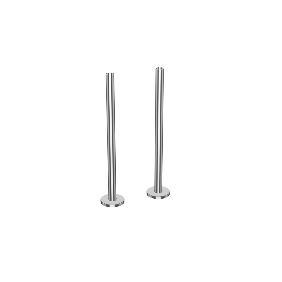 Chrome Towel Radiator 600 x 400mm with Pipe Kit and Straight Valves - Sahara