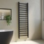 Black Towel Radiator 1600 x 500mm with Pipe Kit and Straight Valves - Sonoran