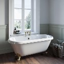 BUN/BeBa_25394/98792 Traditional Brass Freestanding Bath Suite with Toilet & Basin - Park Royal