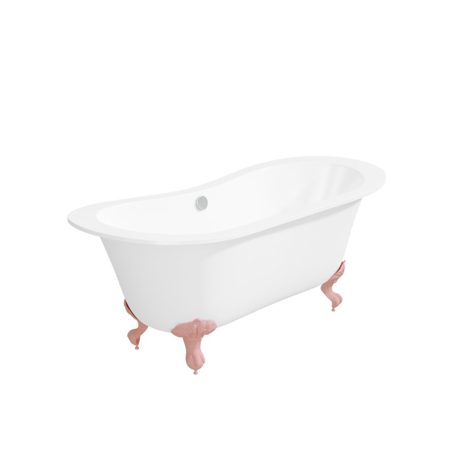 Freestanding Double Ended Slipper Bath with Pink Feet 1700 x 745mm - Park Royal