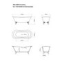 Freestanding Double Ended Slipper Bath with Pink Feet 1700 x 745mm - Park Royal