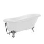 Freestanding Single Ended Roll Top Slipper Bath with Chrome Feet 1555 x 725mm - Park Royal