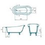 Freestanding Roll Top Slipper Bath With Chrome Feet - L1570 x W705mm - Park Royal