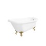 Freestanding Single Ended Roll Top Slipper Bath with Brushed Brass Feet 1550 x 725mm - Park Royal