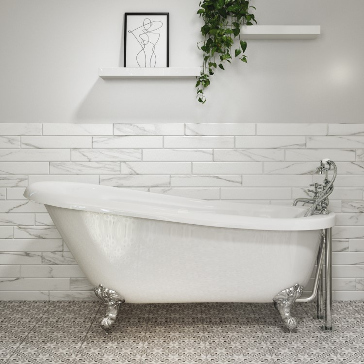 Traditional 1690mm Freestanding Slipper Bath Suite with Toilet & Basin - Park Royal