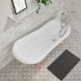 Freestanding Single Ended Roll Top Slipper Bath with Pink Feet 1700 x 710mm - Park Royal