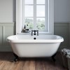 Freestanding Double Ended Roll Top Bath with Black Feet 1690 x 740mm - Park Royal