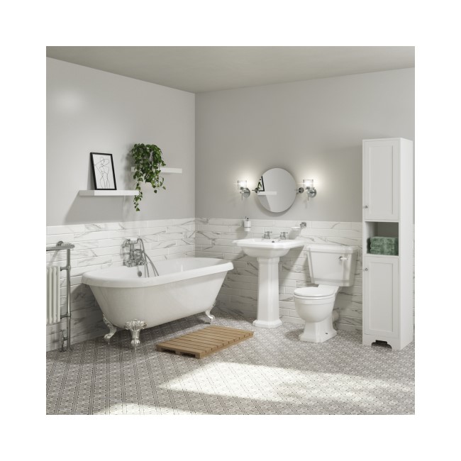 Grade A1 - Freestanding Double Ended Roll Top Bath with Chrome Feet 1795 x 740mm - Park Royal