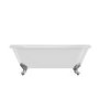 Freestanding Double Ended Roll Top Bath with Chrome Feet 1690 x 740mm - Park Royal