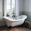 Freestanding Double Ended Roll Top Bath with Black Feet 1750 x 740mm - Park Royal
