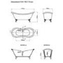 Freestanding Double Ended Roll Top Bath with Pink Feet 1750 x 740mm - Park Royal