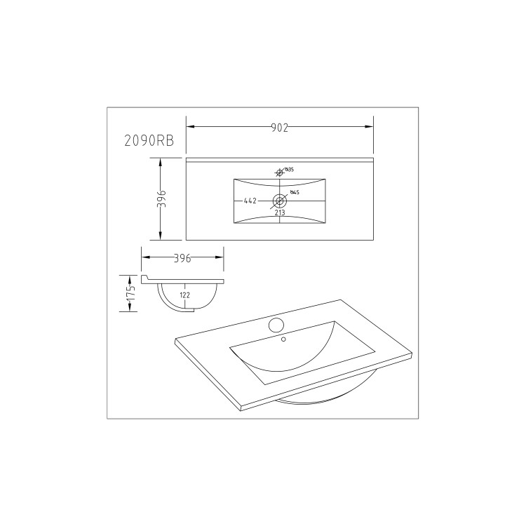 1400mm Toilet and Basin Combination Unit - Modern Toilet - White - Baxenden