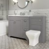 1400mm Grey Toilet and Sink Unit with Square Toilet- Baxenden