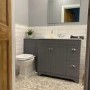 1400mm Grey Toilet and Sink Unit with Square Toilet- Baxenden