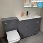 1400mm Grey Toilet and Sink Unit with Square Toilet- Baxenden