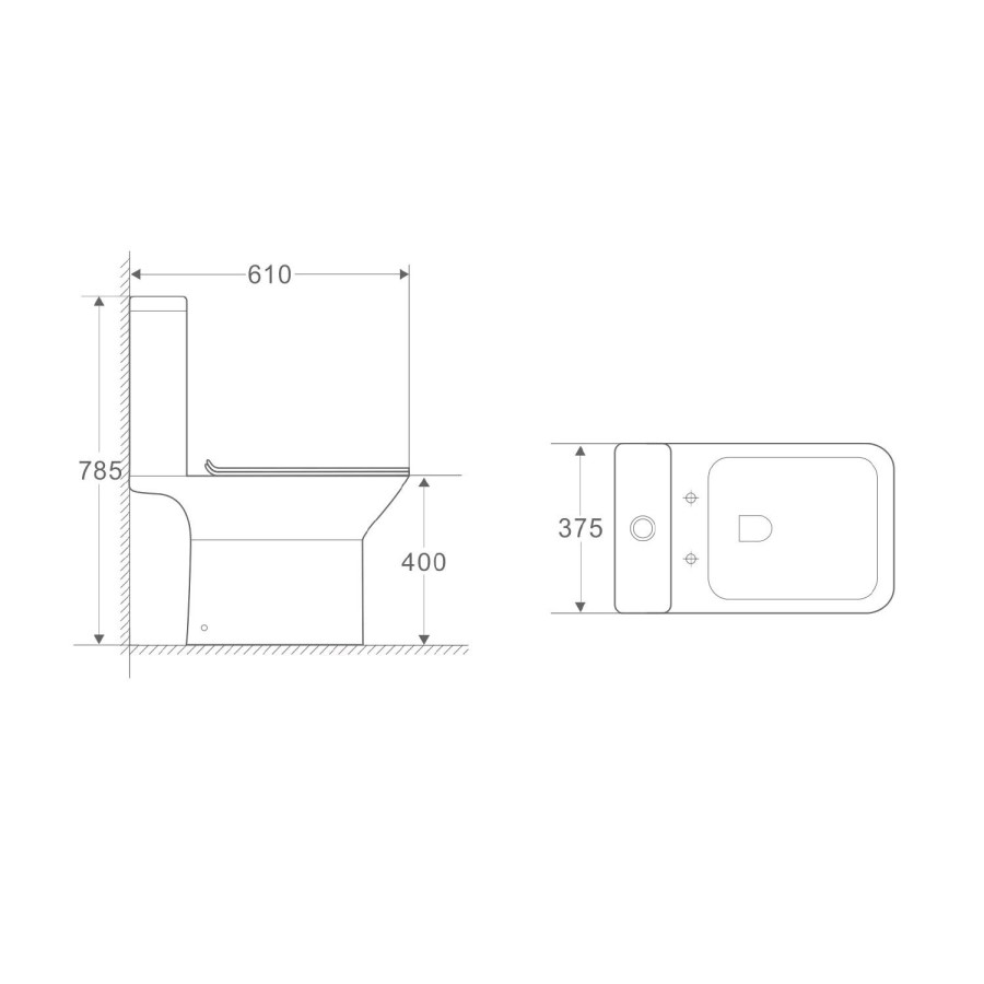 Hartly Rimless Close Coupled Toilet and Seat