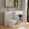 1100mm White Toilet and Sink Unit Right Hand with Square Toilet- Florence