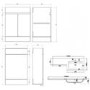 1100mm White Toilet and Sink Unit Right Hand with Square Toilet- Florence