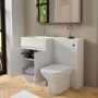 1100mm White Toilet and Sink Unit Left Hand with Modern Square Toilet - Florence