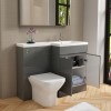 1100mm Grey Toilet and Sink Unit Right Hand with Square Toilet - Florence