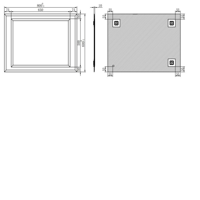 Rectangular Mirror 80 x 60cm - Tucana