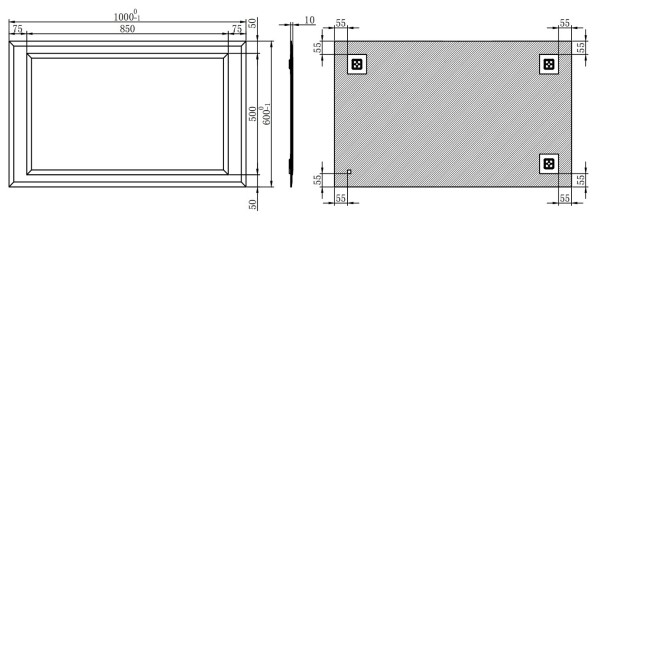 Rectangular Wall Mirror 100 x 60cm - Tucana