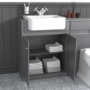 667mm Grey Freestanding Vanity Unit with Basin - Westbury