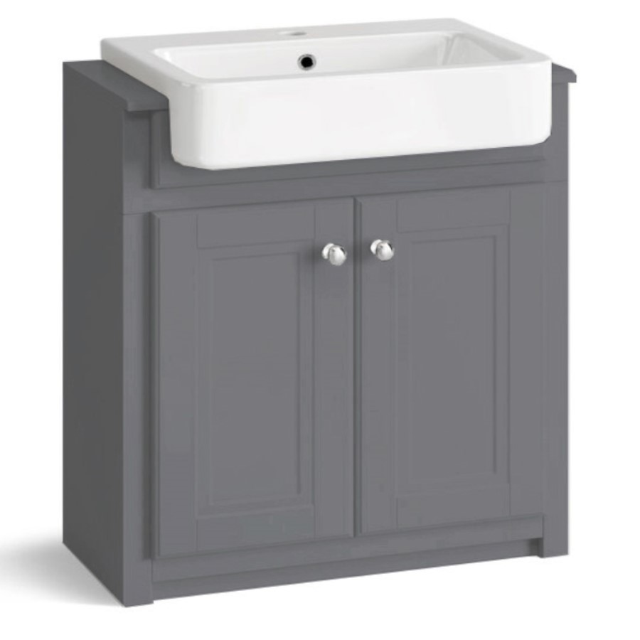 667mm Grey Freestanding Vanity Unit with Basin - Westbury