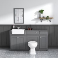 Toilet Basin and Storage Combination Unit - Grey - Traditonal - Westbury