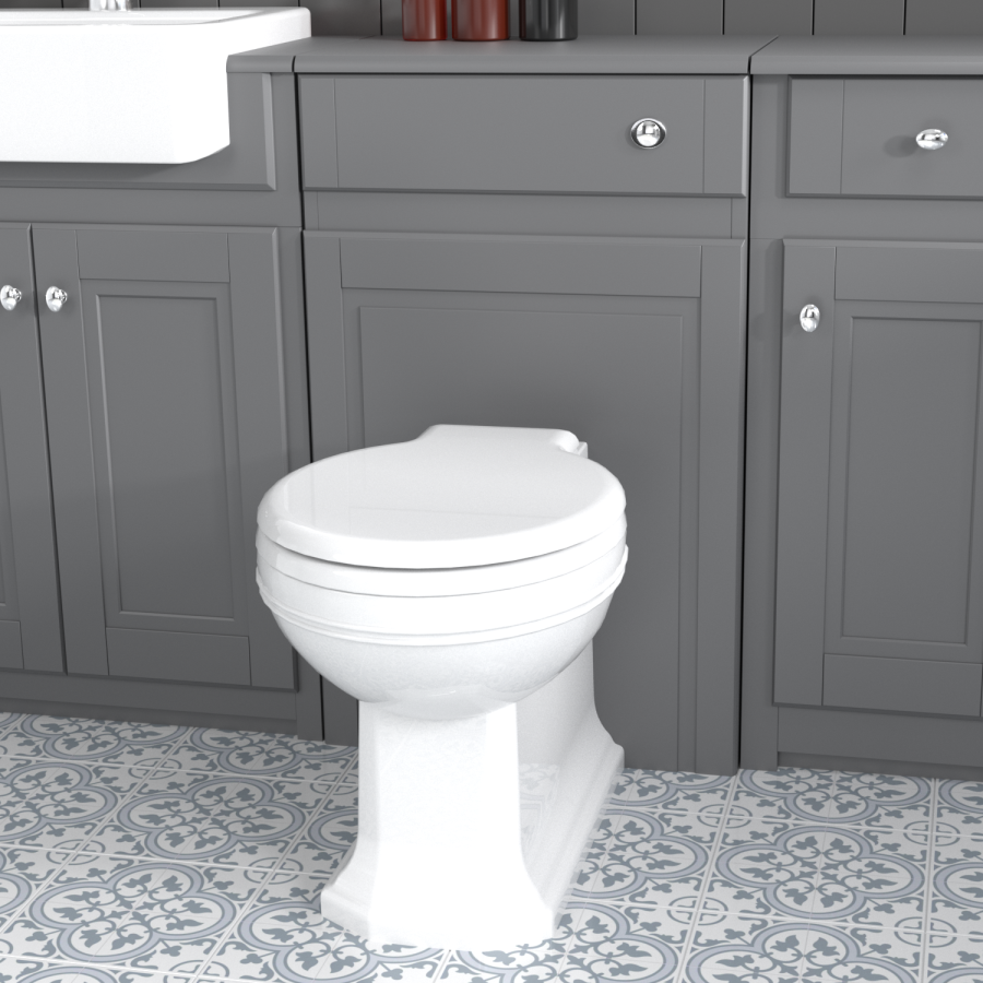 Toilet Basin and Storage Combination Unit - Grey - Traditonal - Westbury