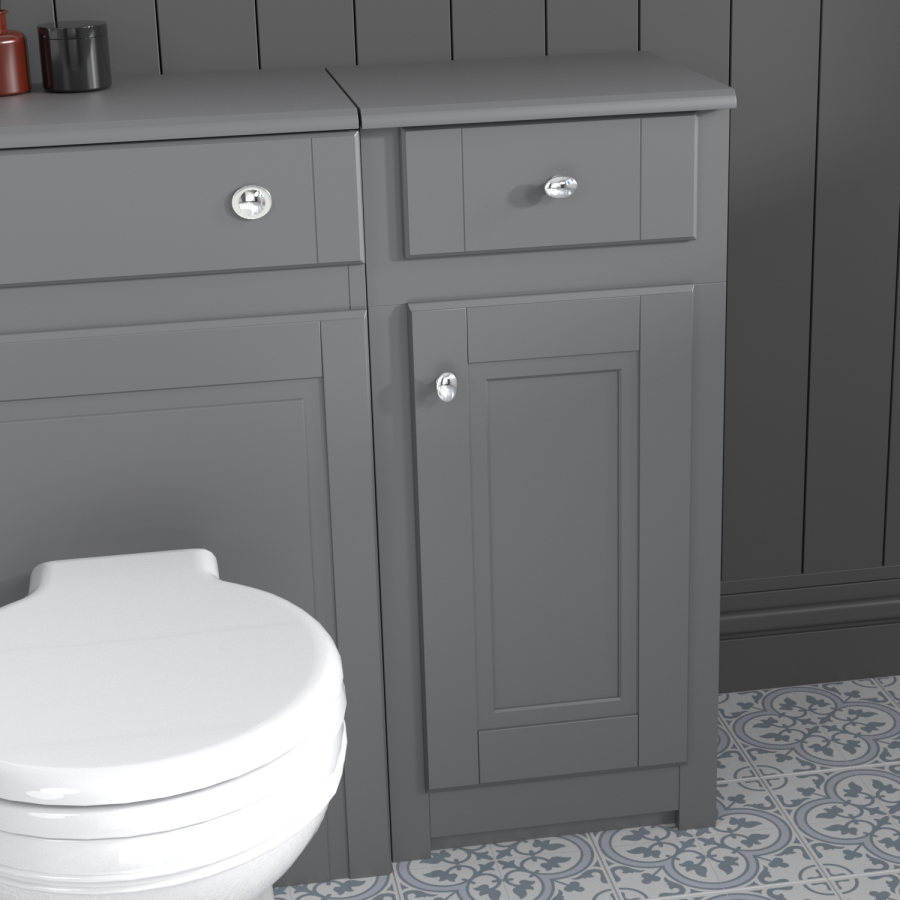 Toilet Basin and Storage Combination Unit - Grey - Traditonal - Westbury