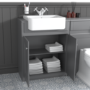 Toilet Basin and Storage Combination Unit - Grey - Traditonal - Westbury