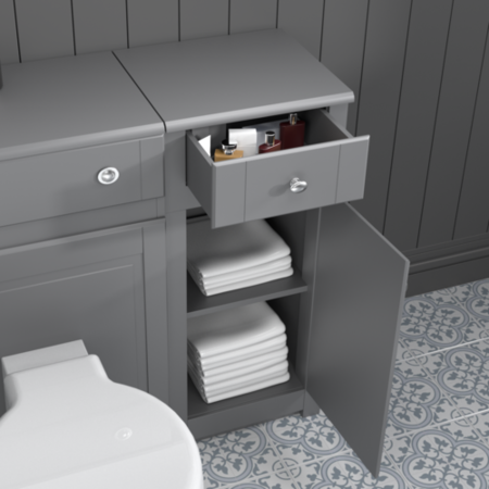 Toilet Basin and Storage Combination Unit - Grey - Traditonal - Westbury